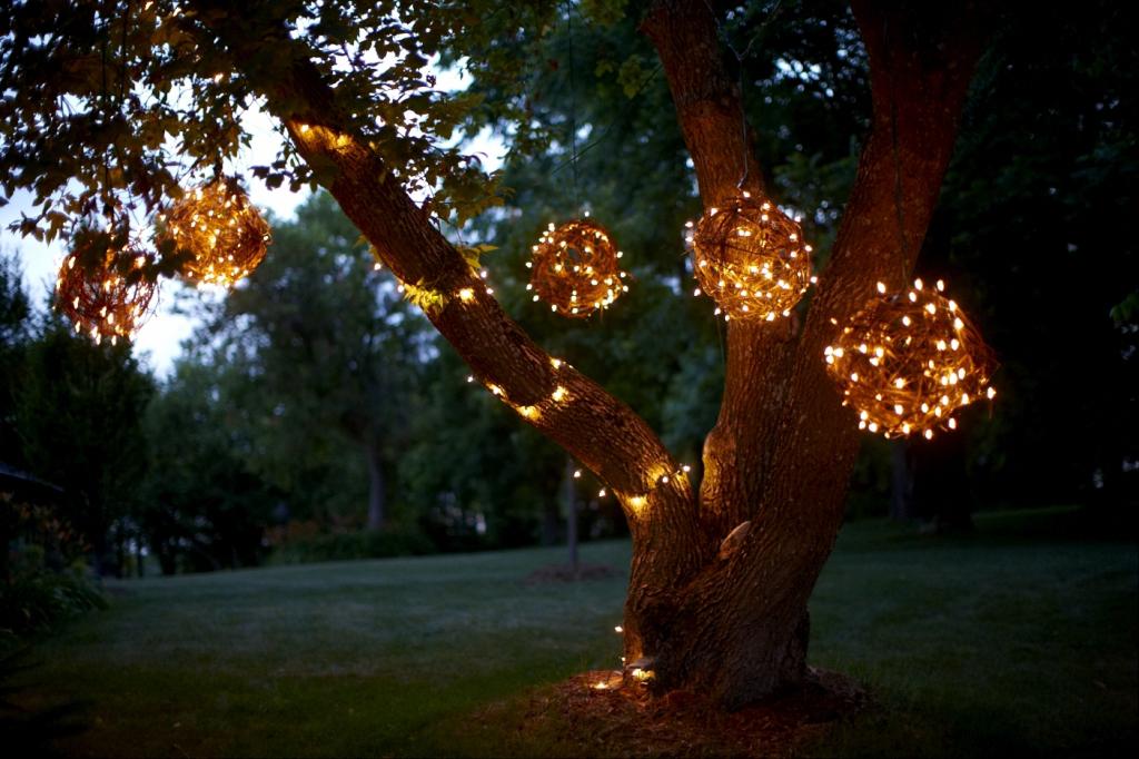 christmas light balls outdoors photo - 7