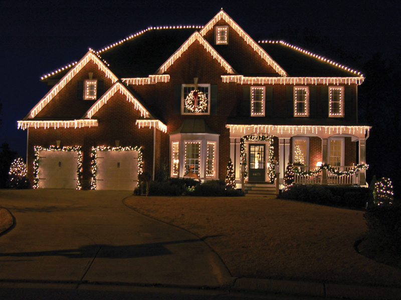 christmas outdoor icicle lights photo - 7