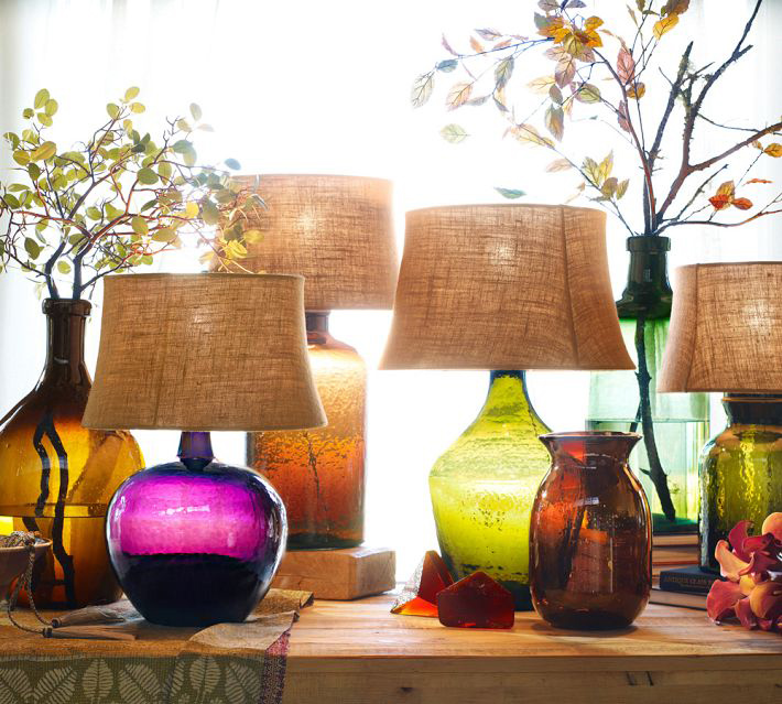 colored glass lamps photo - 1