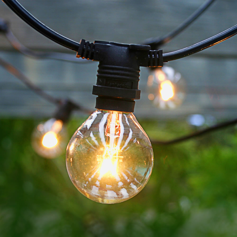 commercial outdoor globe string lights photo - 3