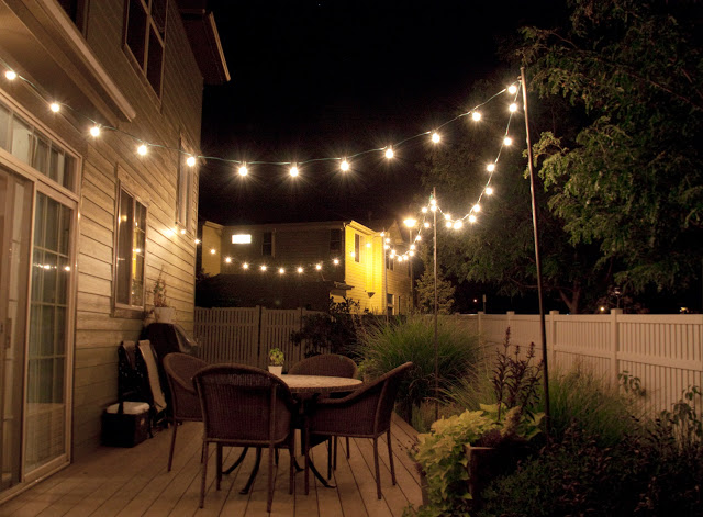 commercial outdoor globe string lights photo - 4