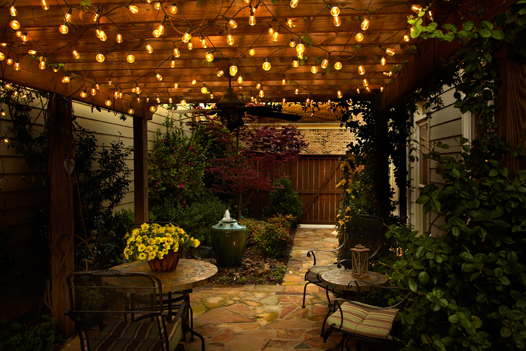 commercial outdoor globe string lights photo - 5