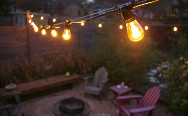 commercial outdoor patio string lights photo - 2