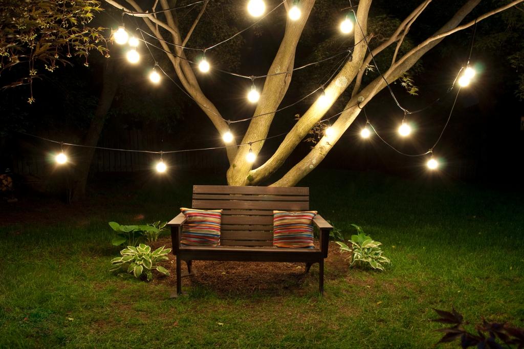 commercial outdoor patio string lights photo - 8