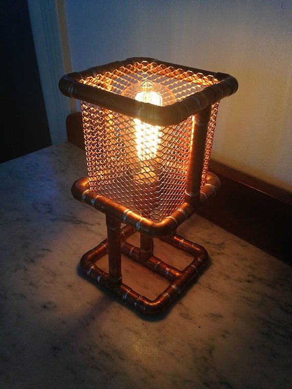 copper pipe lamp photo - 1