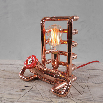 copper pipe lamp photo - 4