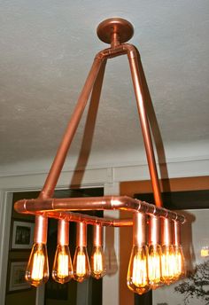 copper pipe lamp photo - 5