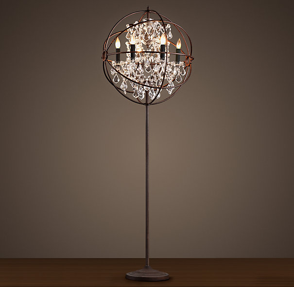 crystal chandelier floor lamp photo - 5