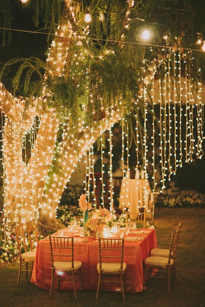 diy outdoor wedding lighting photo - 3