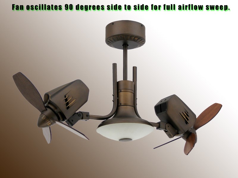 dual oscillating ceiling fan photo - 7