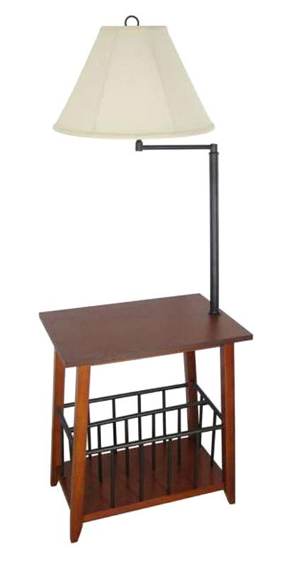 end table with attached lamp photo - 7