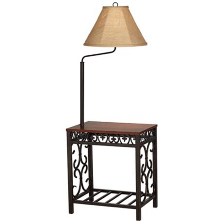 end table with lamp attached photo - 5