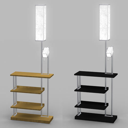 floor lamp with shelves photo - 2