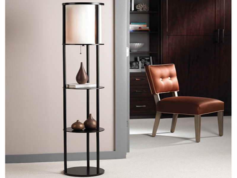 floor lamp with shelves photo - 4