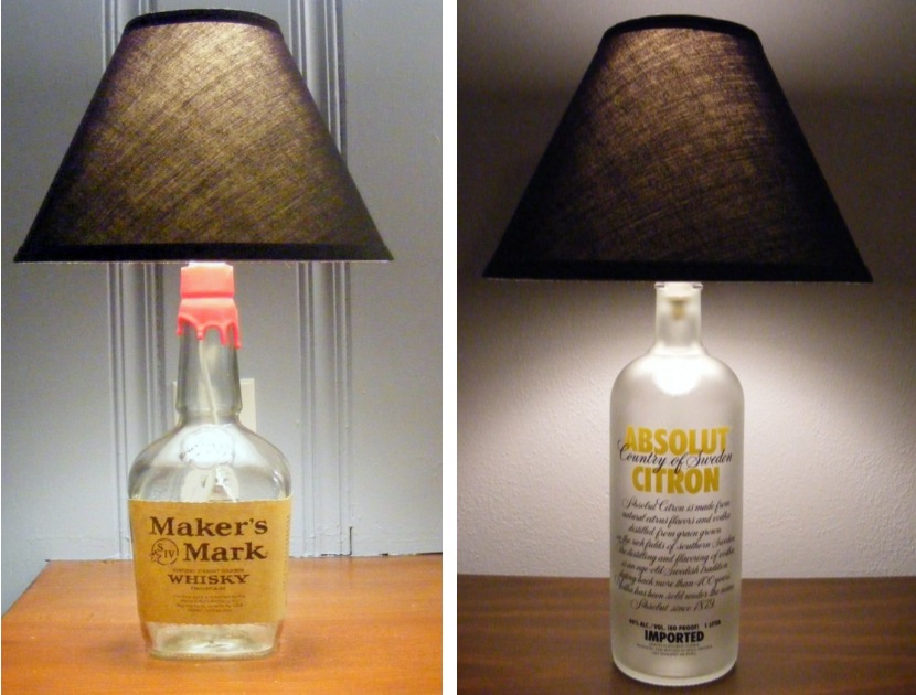 glass bottle lamps photo - 3