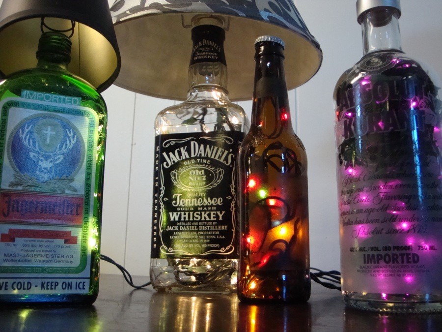 glass bottle lamps photo - 8