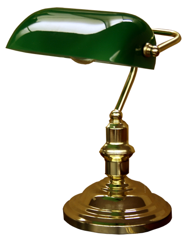 green glass desk lamp photo - 1