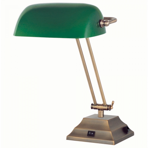 green glass desk lamp photo - 8