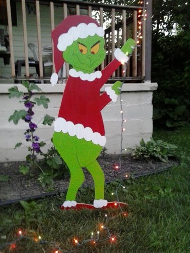 grinch christmas lights outdoor photo - 2