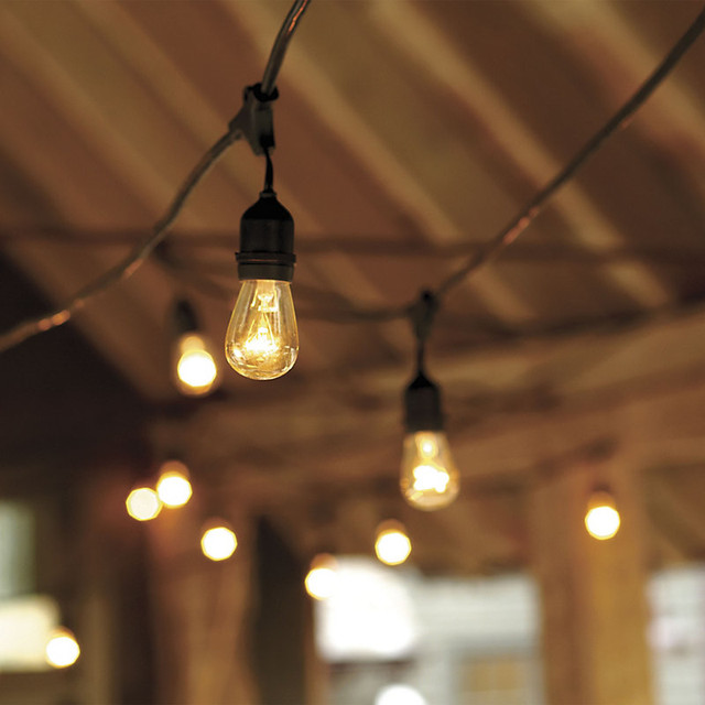 industrial string lights outdoor photo - 1