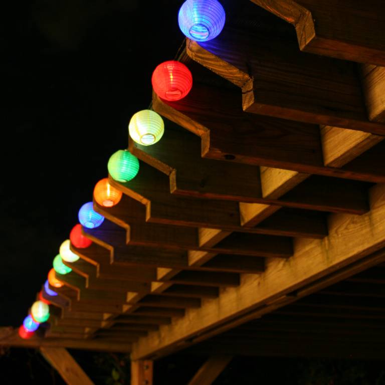 lantern outdoor string lights photo - 1