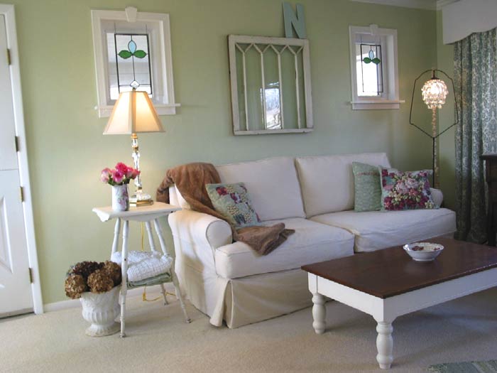 light green walls living room photo - 1