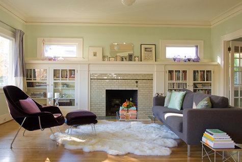 light green walls living room photo - 7