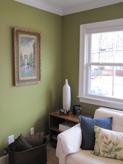 light green walls living room photo - 8