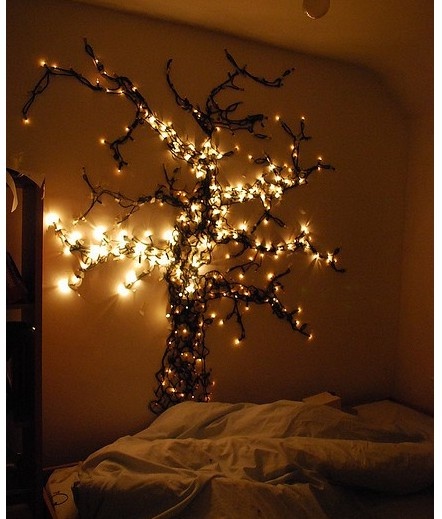 light tree on wall photo - 8