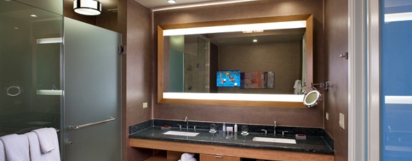 lighted vanity mirror wall photo - 2