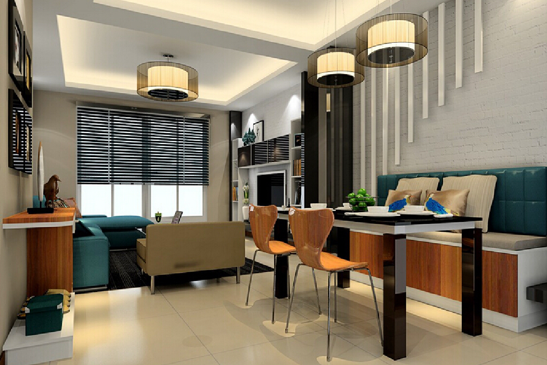 living room with 2 ceiling lights