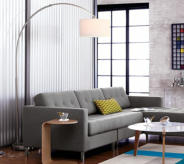 modern white floor lamp photo - 9