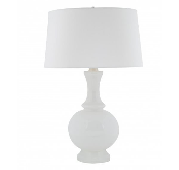 modern white table lamp photo - 1