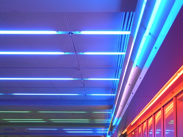 neon ceiling lights photo - 2