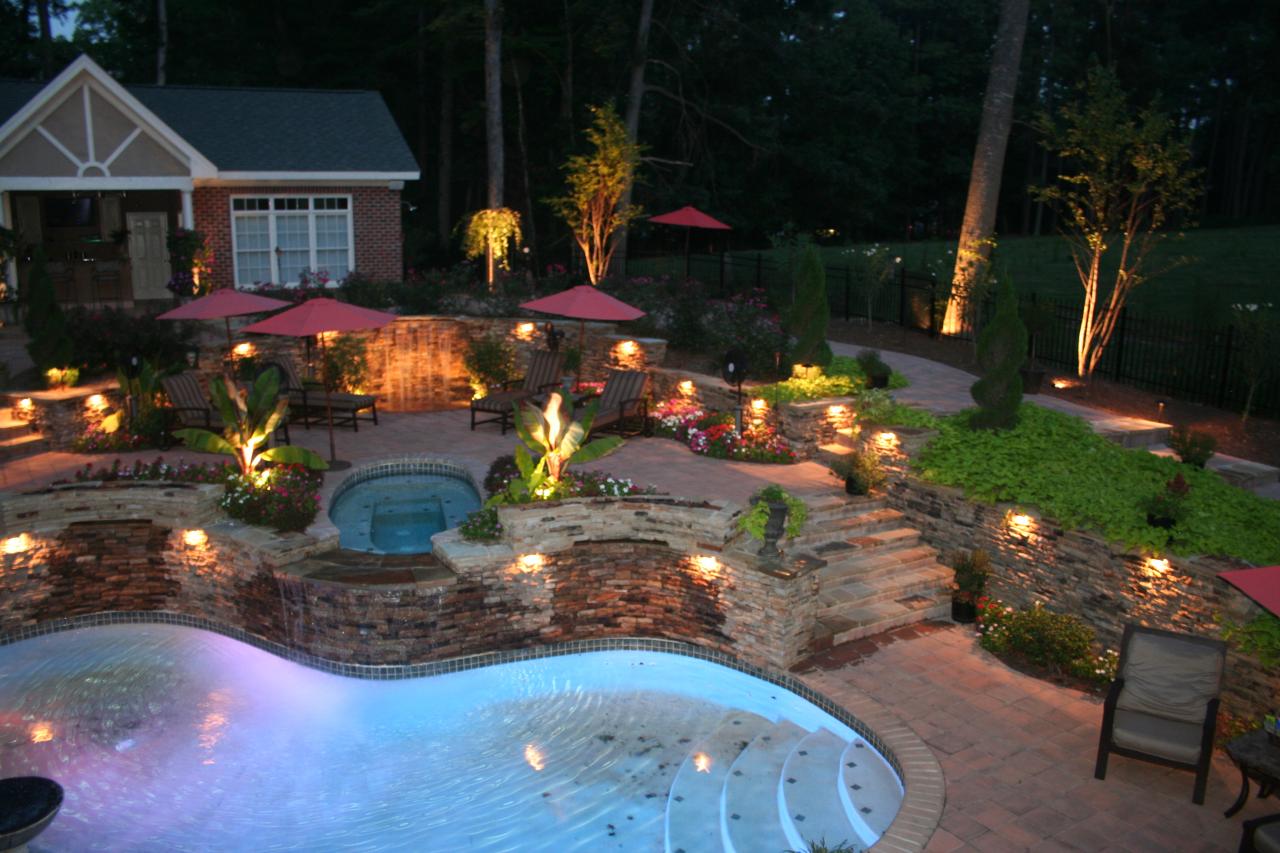 outdoor backyard lighting photo - 8