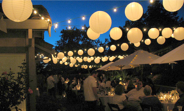 backyard paper lanterns