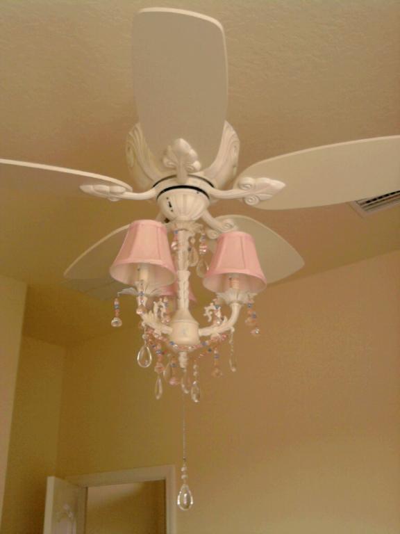 Pink Chandelier Ceiling Fan Excellent Light And Air Movement