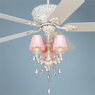 pink chandelier ceiling fan photo - 6