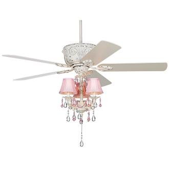 pink chandelier ceiling fan photo - 7