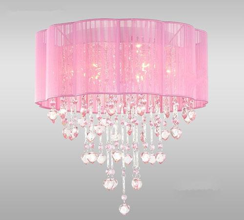 pink chandelier lamp photo - 9