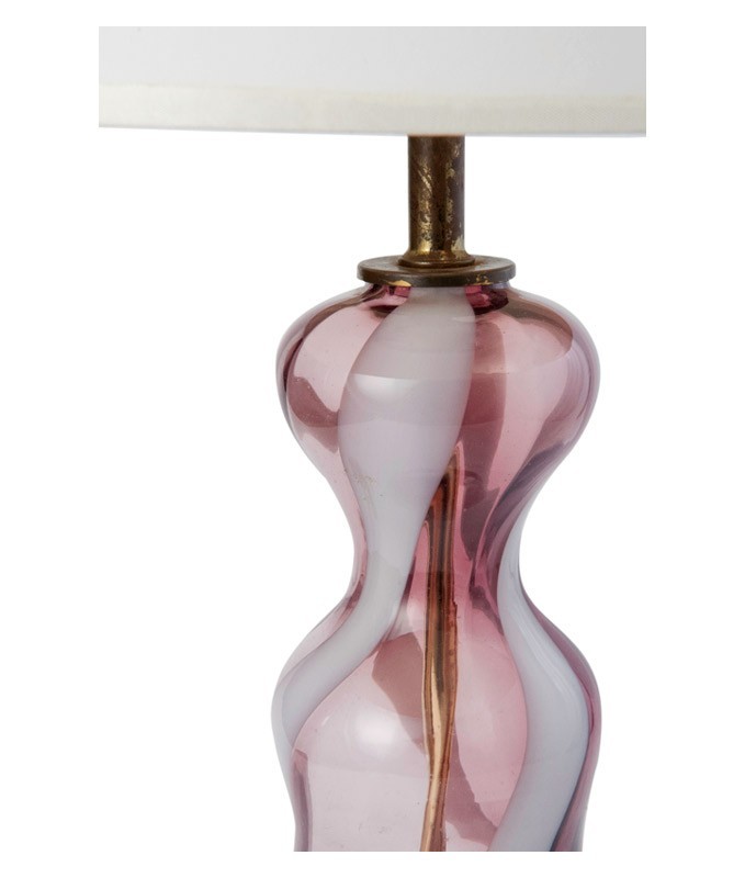 purple glass table lamp photo - 1