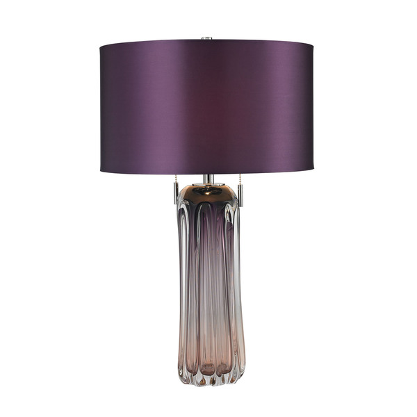 purple glass table lamp photo - 10