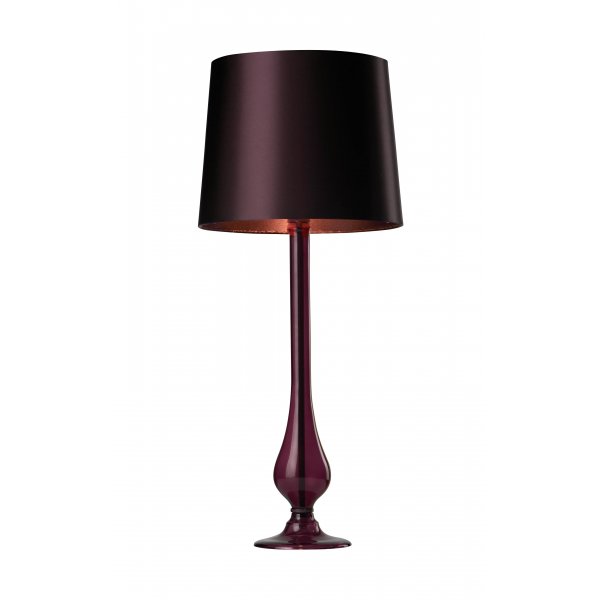 purple glass table lamp photo - 3