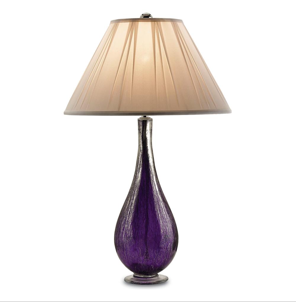 purple glass table lamp photo - 7