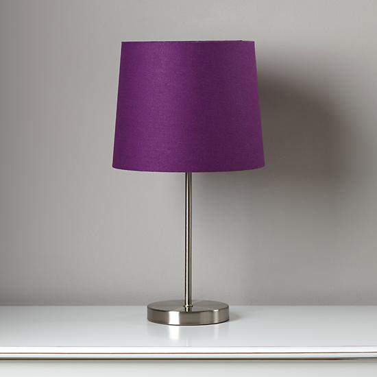 purple glass table lamp photo - 9