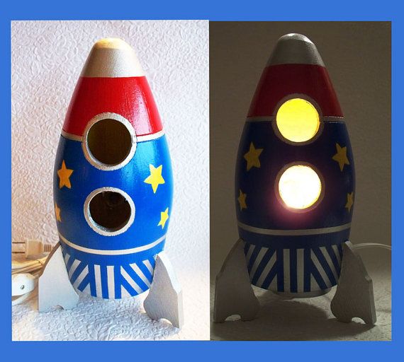 rocket ship lamp photo - 3