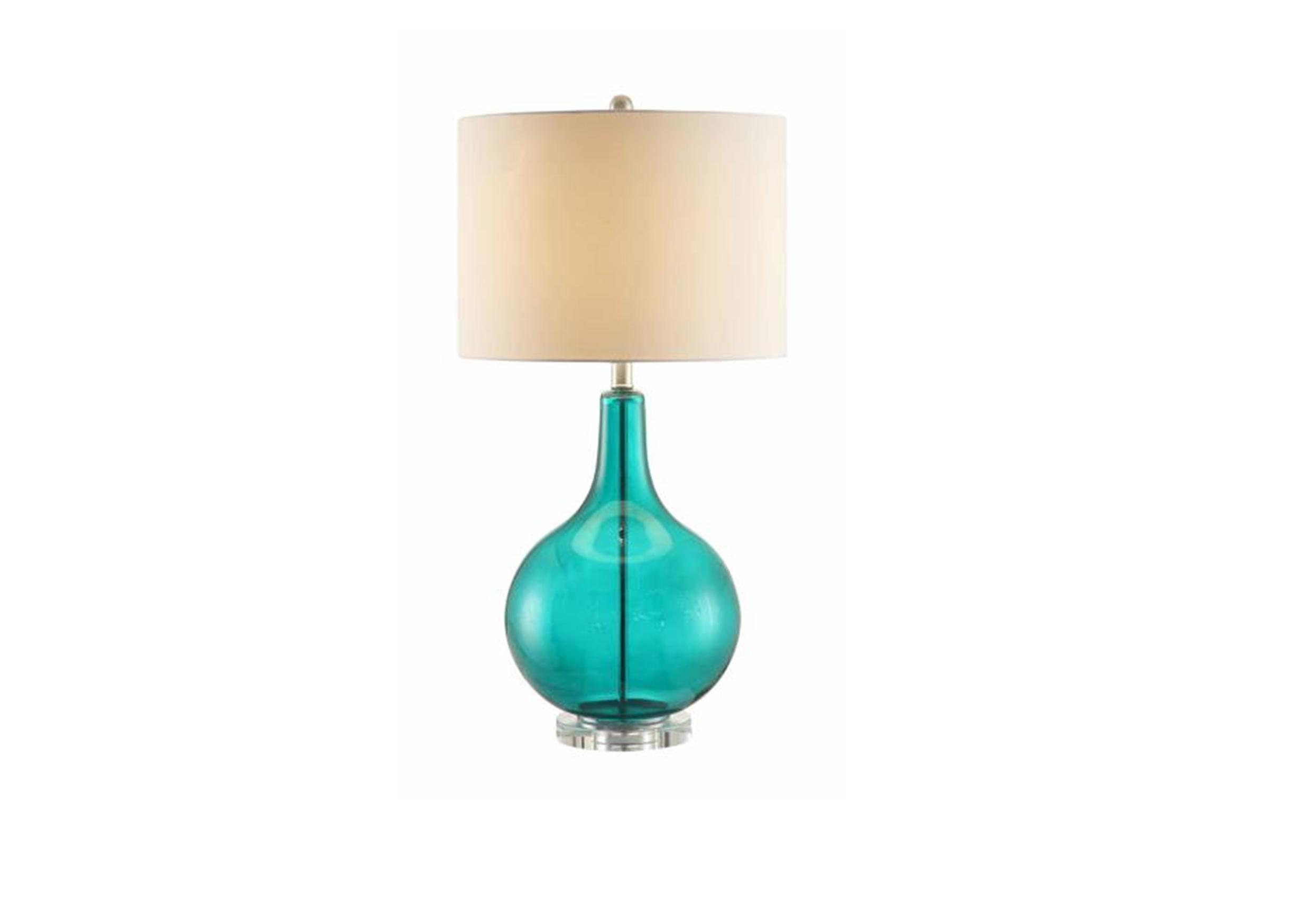 seeded glass table lamp photo - 9