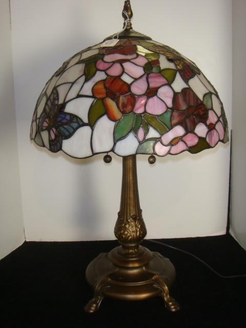 stained glass butterfly lamp photo - 6