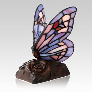 stained glass butterfly lamp photo - 7