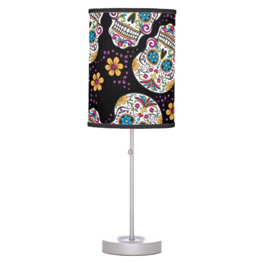 sugar skull lamp photo - 3